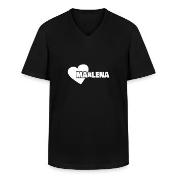 Marlena - Men's V-Neck T-Shirt - black - Front - AI Model Male 178 dark (178cm)
