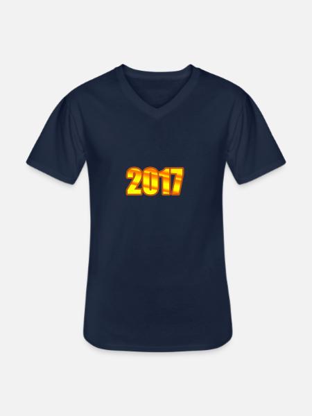 Funny 2017 - Men's V-Neck T-Shirt - navy