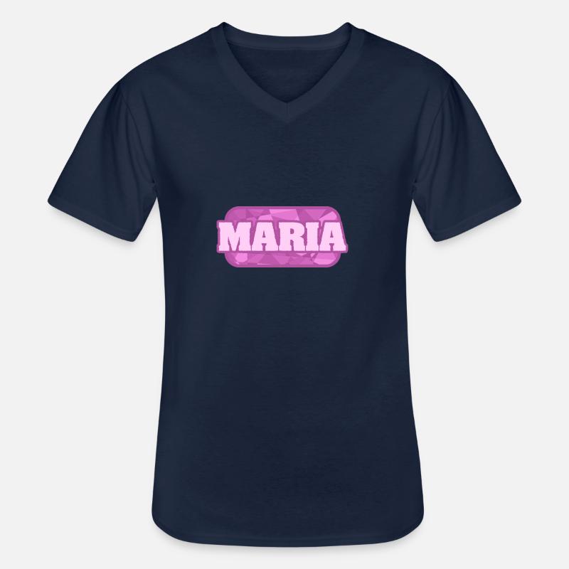 Maria - Männer-T-Shirt mit V-Ausschnitt - Navy