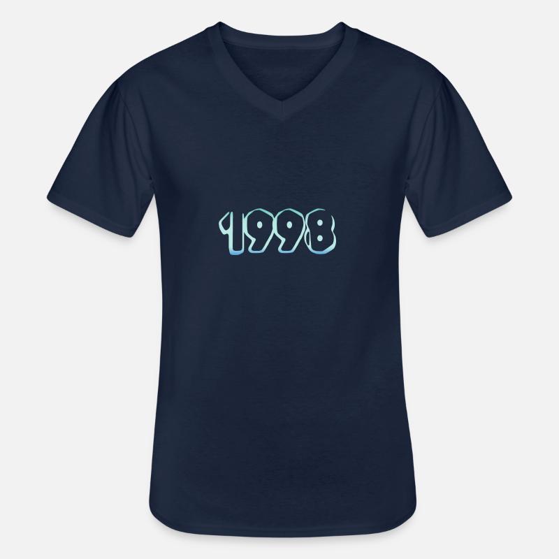 1998 - Männer-T-Shirt mit V-Ausschnitt - Navy