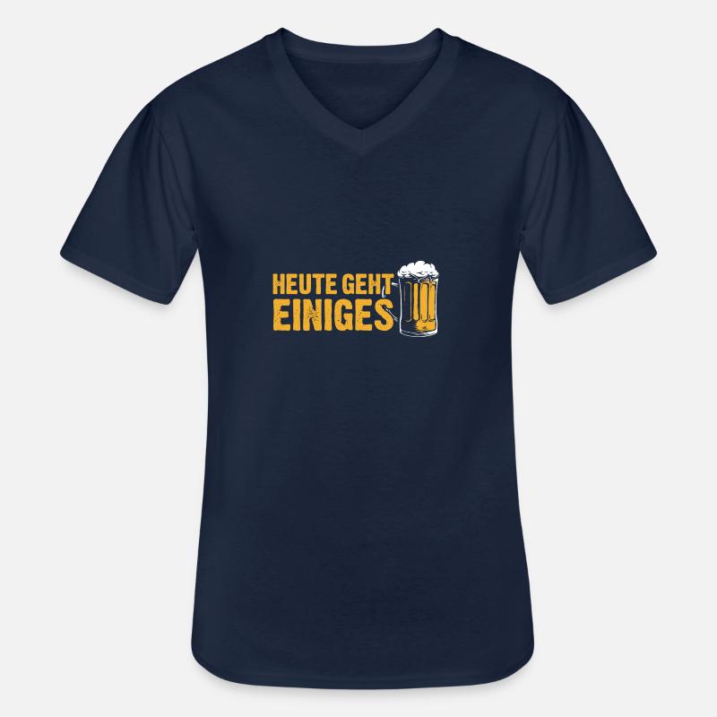 Heute geht einiges - Trinkspruch Biertrinker - Männer-T-Shirt mit V-Ausschnitt - Navy