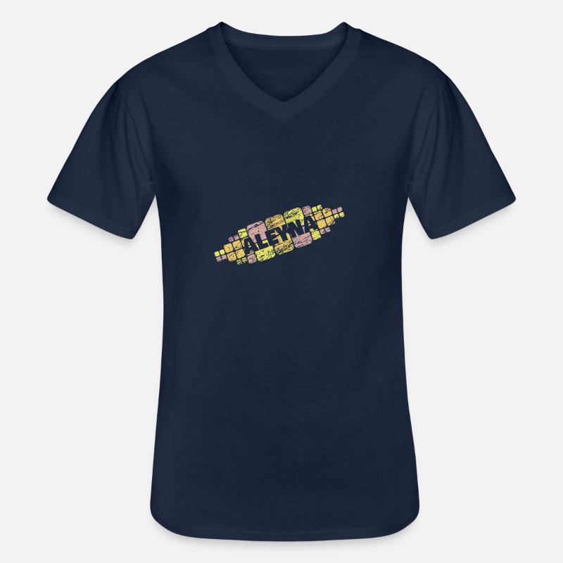 Mama Aleyna - Männer-T-Shirt mit V-Ausschnitt - Navy