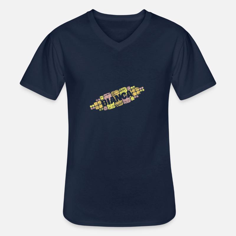 Mutter Bianca - Männer-T-Shirt mit V-Ausschnitt - Navy