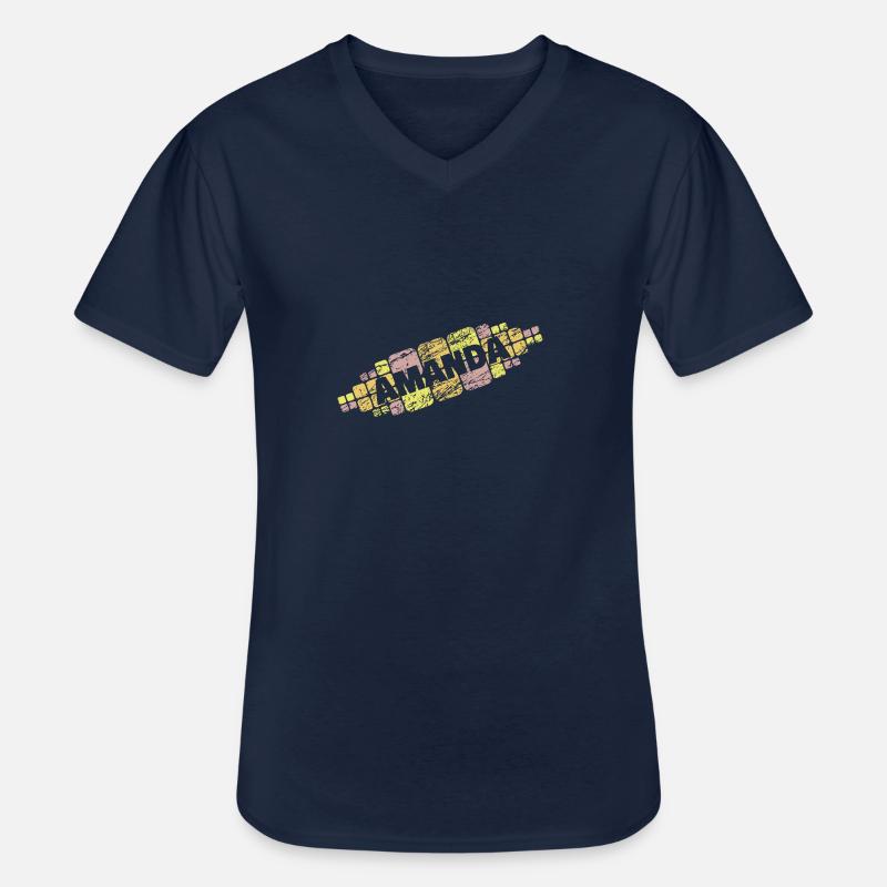 Amanda - Men's V-Neck T-Shirt - navy
