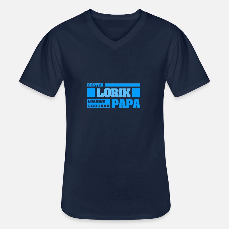 Vorname Lorik - Männer-T-Shirt mit V-Ausschnitt - Navy