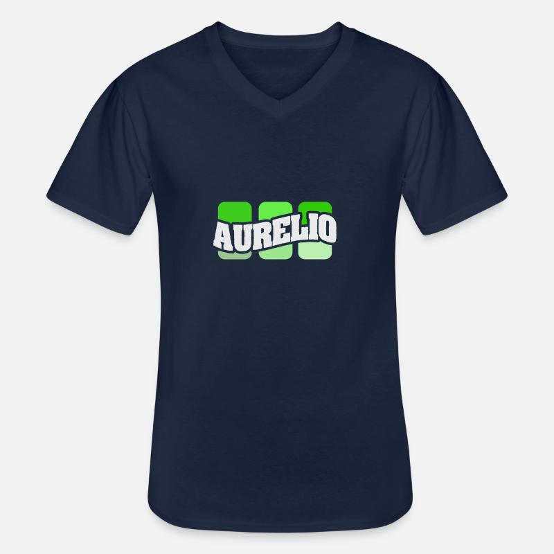 Name Aurelio - Männer-T-Shirt mit V-Ausschnitt - Navy