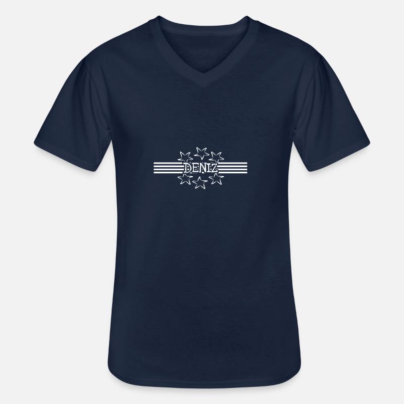 Deniz als Stern - Männer-T-Shirt mit V-Ausschnitt - Navy