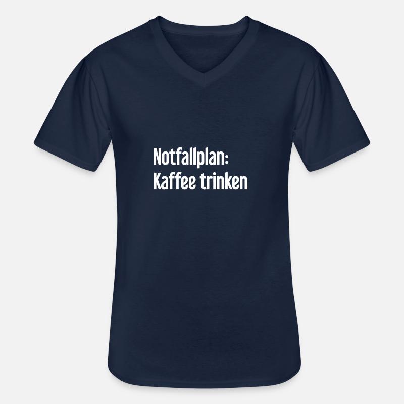 Kaffee-Notfallplan - Männer-T-Shirt mit V-Ausschnitt - Navy