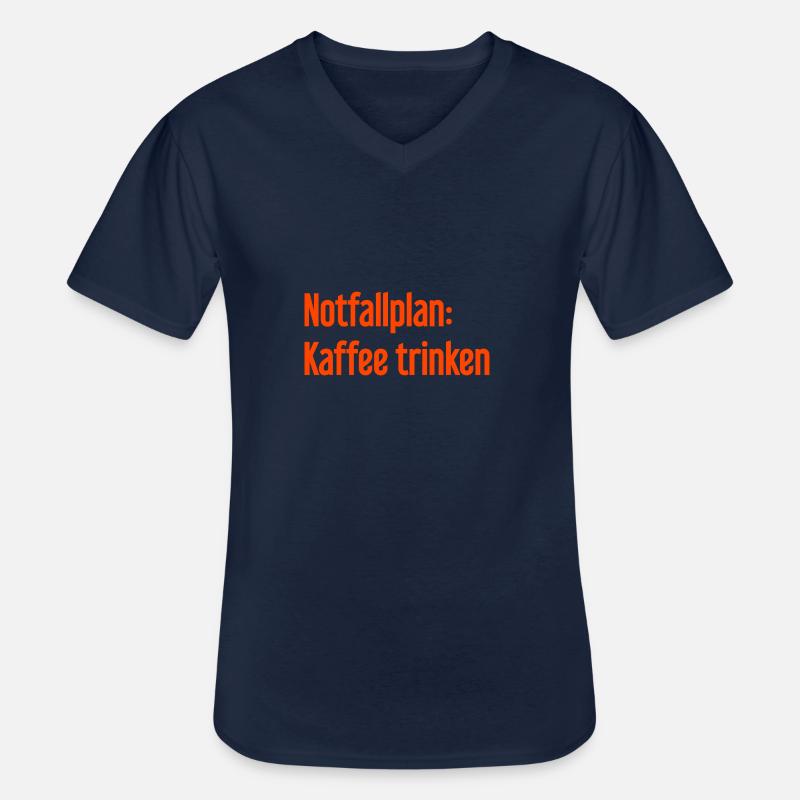Kaffee-Notfallplan - Männer-T-Shirt mit V-Ausschnitt - Navy