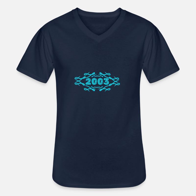 2003 2003 - Männer-T-Shirt mit V-Ausschnitt - Navy