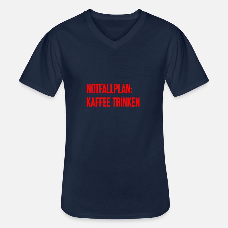 Kaffee-Notfallplan - Männer-T-Shirt mit V-Ausschnitt - Navy