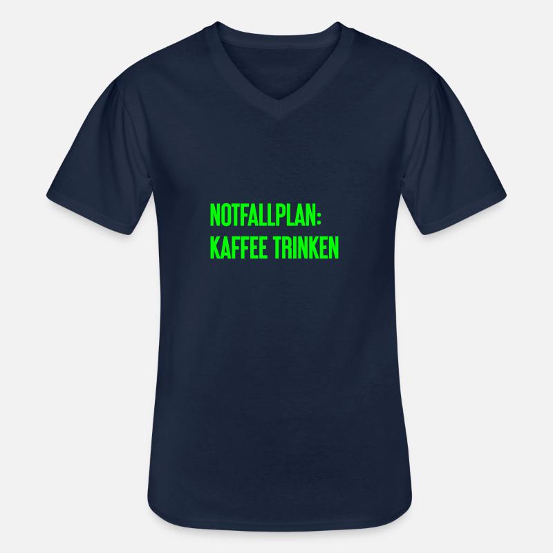 Kaffee-Notfallplan - Männer-T-Shirt mit V-Ausschnitt - Navy