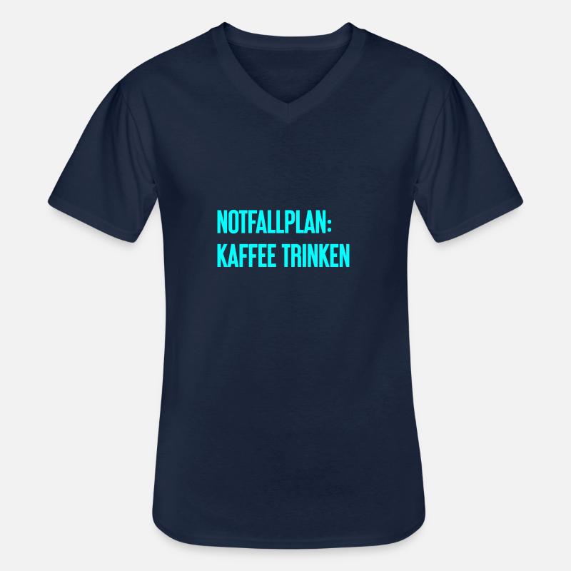 Kaffee-Notfallplan - Männer-T-Shirt mit V-Ausschnitt - Navy