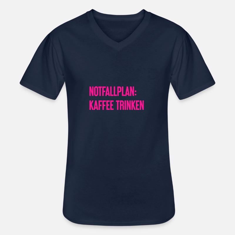 Kaffee-Notfallplan - Männer-T-Shirt mit V-Ausschnitt - Navy