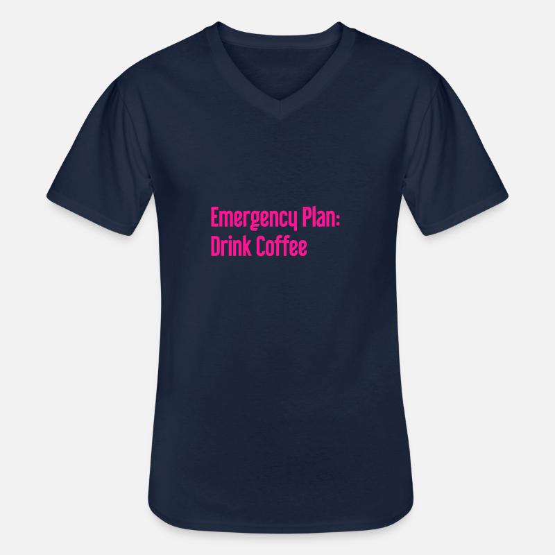 Coffee Contingency Plan - Men's V-Neck T-Shirt - navy