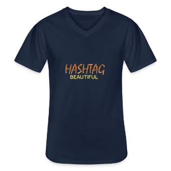 Beautiful - Men's V-Neck T-Shirt - navy - Front - AI Model Male 178 dark (178cm)