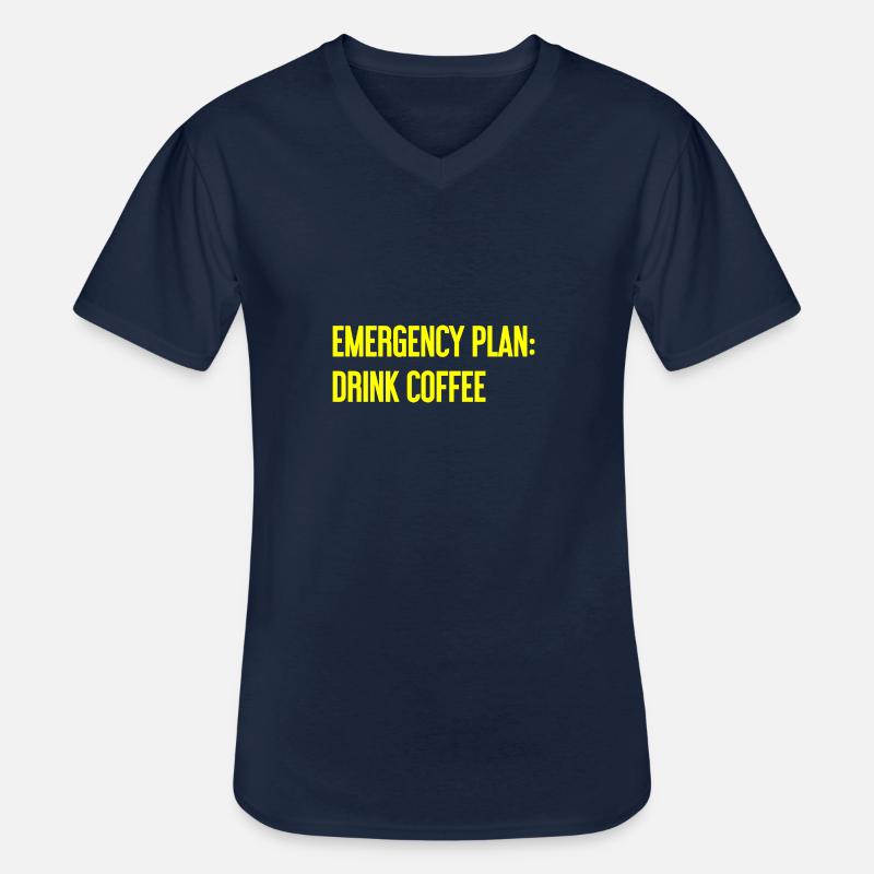 Kaffee-Notfallplan - Männer-T-Shirt mit V-Ausschnitt - Navy