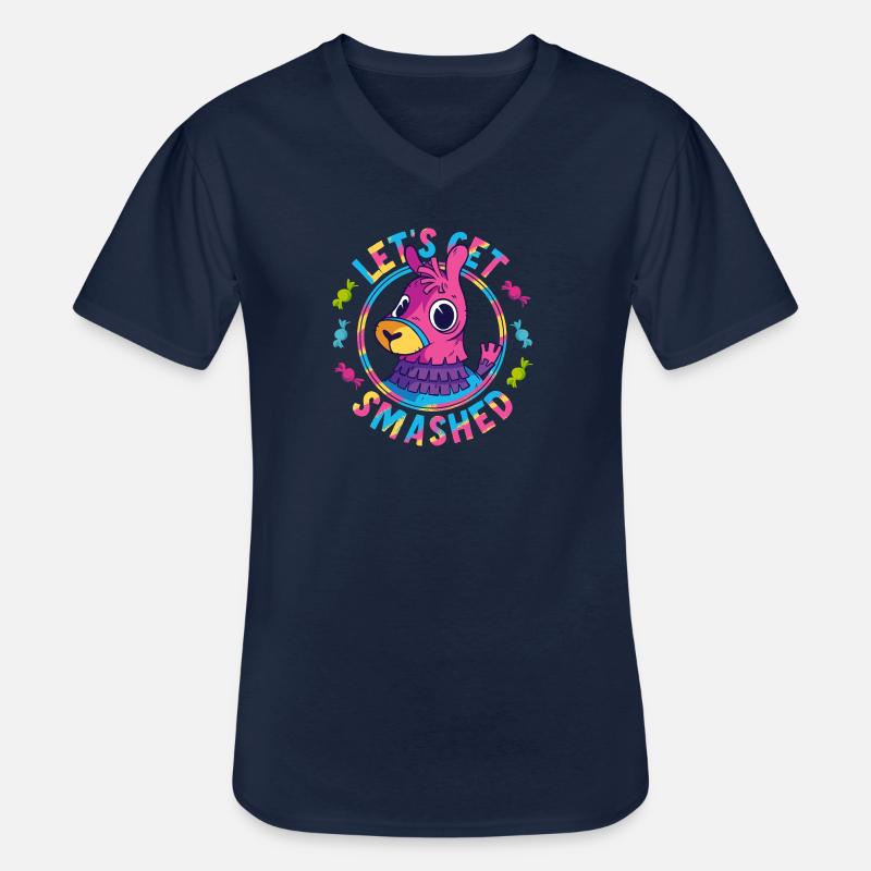 Let's Get Smashed Pinata - Männer-T-Shirt mit V-Ausschnitt - Navy