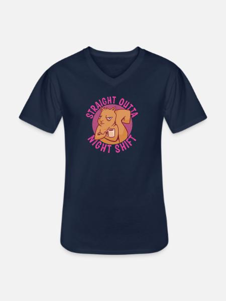 Direkte aus der Nachtschicht - Männer-T-Shirt mit V-Ausschnitt - Navy