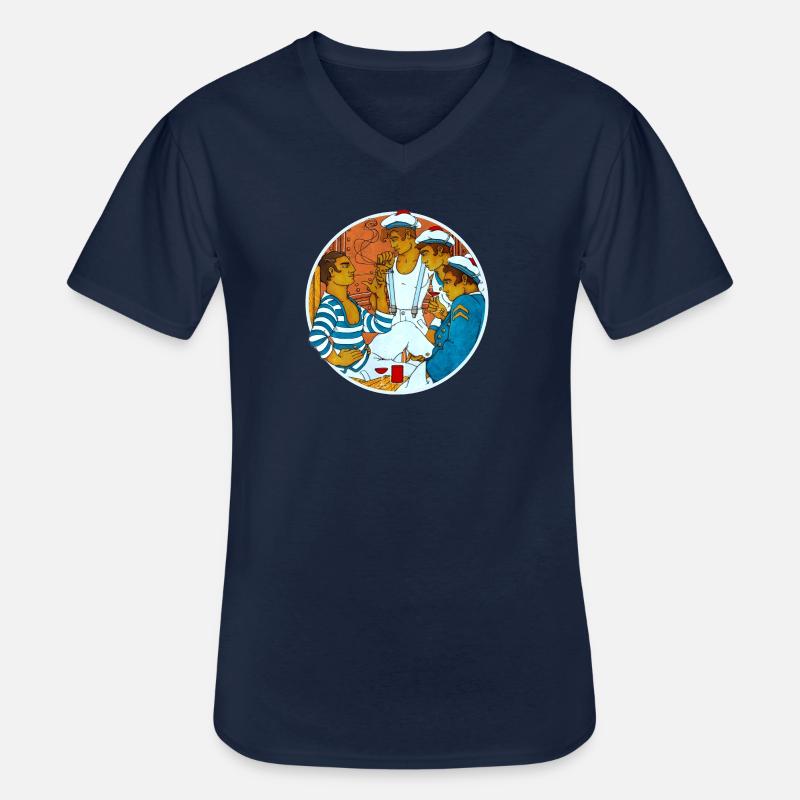 ES HEISST - Männer-T-Shirt mit V-Ausschnitt - Navy