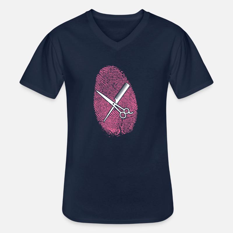 Friseurin DNA - Männer-T-Shirt mit V-Ausschnitt - Navy