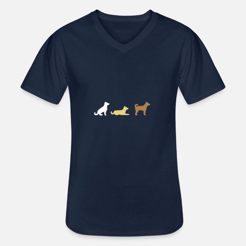 Sitz Platz Steh - Männer-T-Shirt mit V-Ausschnitt - Navy