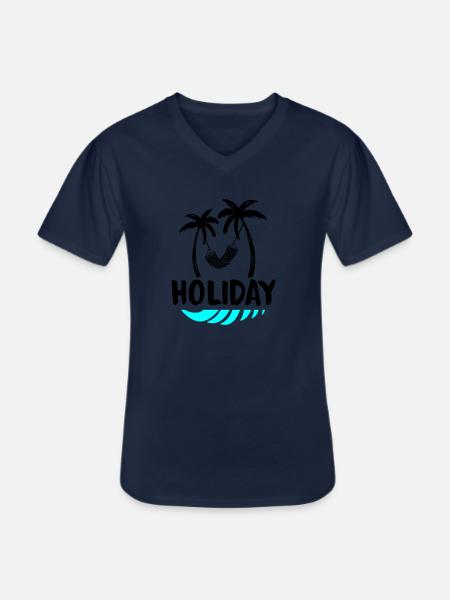 palms relax holiday - Männer-T-Shirt mit V-Ausschnitt - Navy