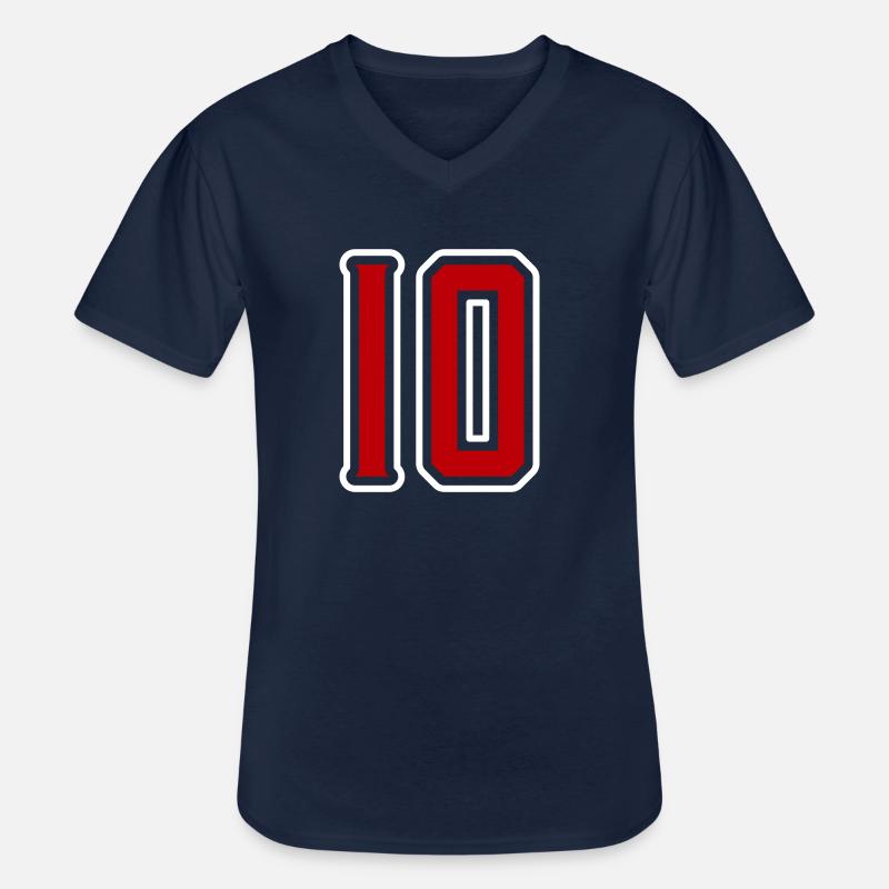 Symbole de 10 chiffres - T-shirt col V Homme - marine