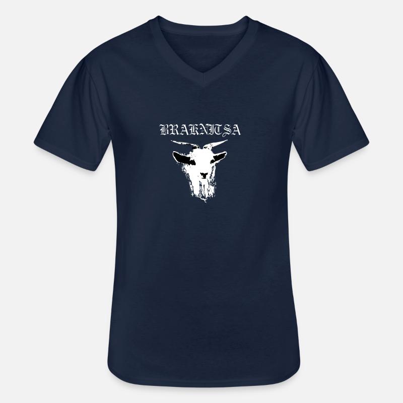 Braknitsa Ziege - Männer-T-Shirt mit V-Ausschnitt - Navy
