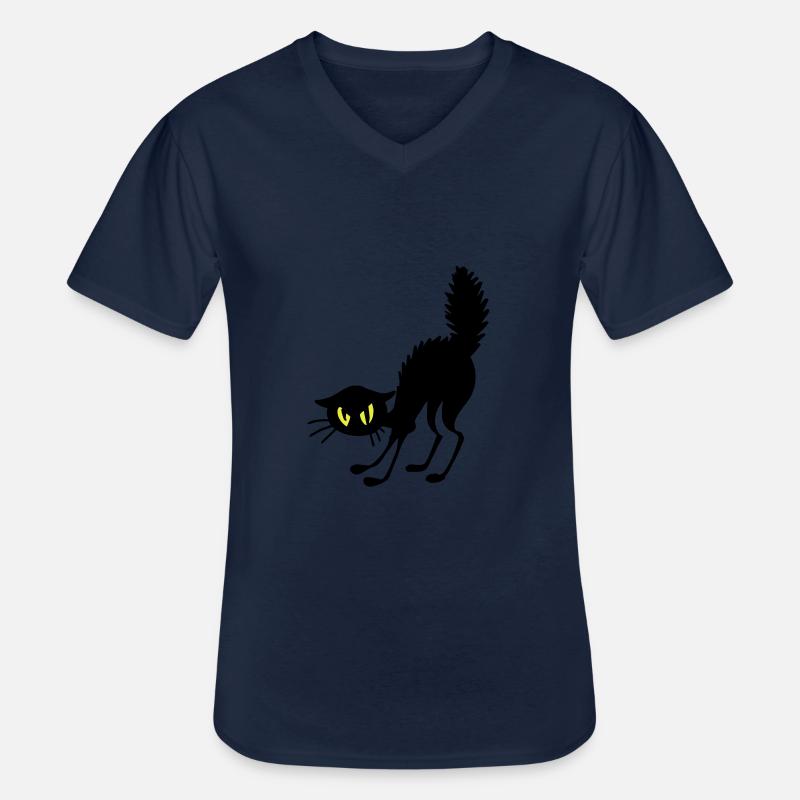 Verärgert Katze - Männer-T-Shirt mit V-Ausschnitt - Navy
