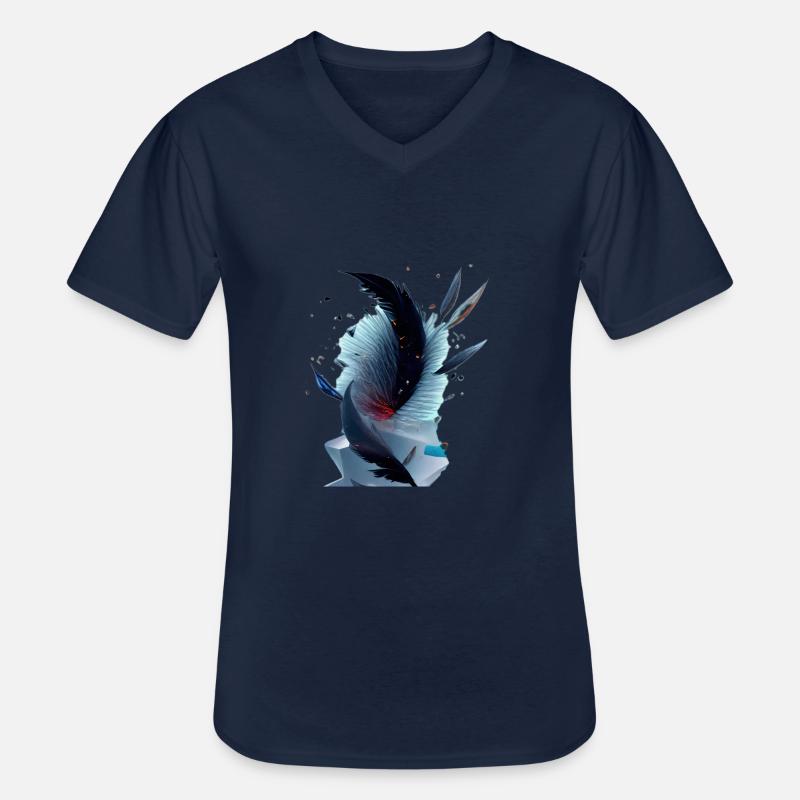 Eis Federn - Männer-T-Shirt mit V-Ausschnitt - Navy