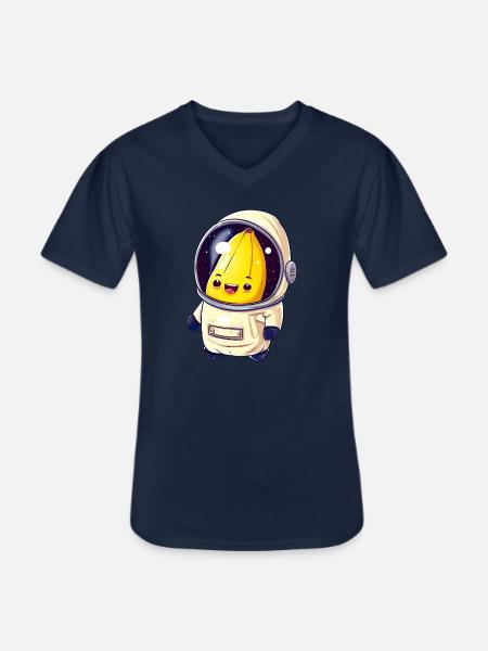 Banana Astronaut Cosmonaut - Men's V-Neck T-Shirt - navy