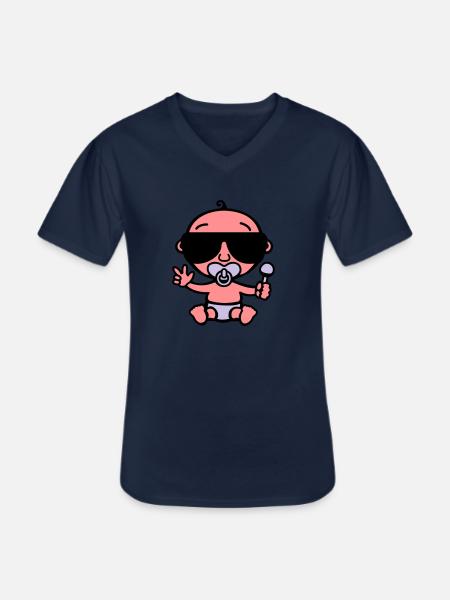 Cool Baby - Men's V-Neck T-Shirt - navy