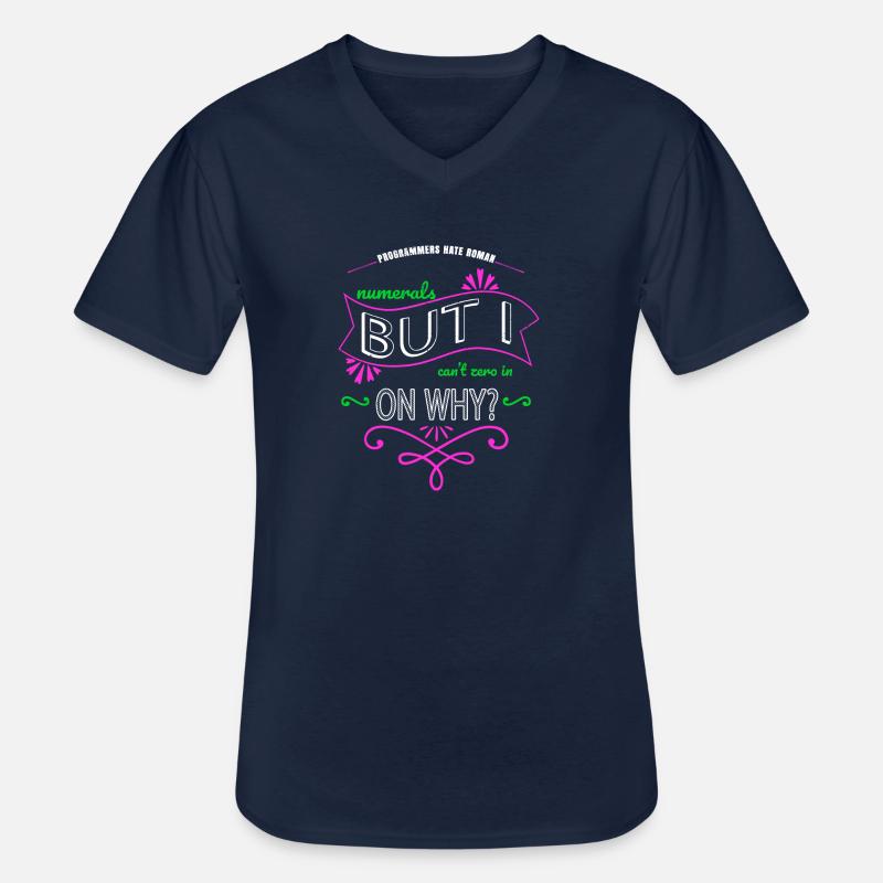 computer language funny sayings father - Männer-T-Shirt mit V-Ausschnitt - Navy