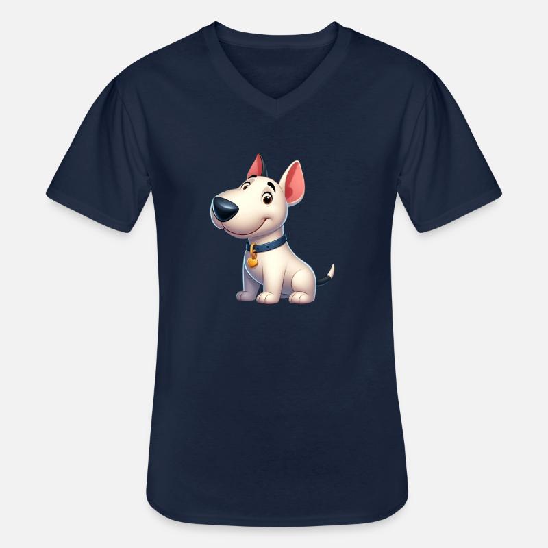 Bullterrier 5 - Männer-T-Shirt mit V-Ausschnitt - Navy