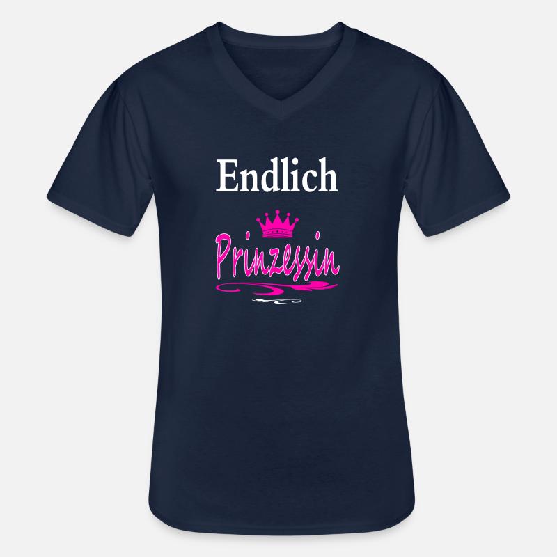 Endlich Prinzessin cooler Spruch Geschenk - Männer-T-Shirt mit V-Ausschnitt - Navy