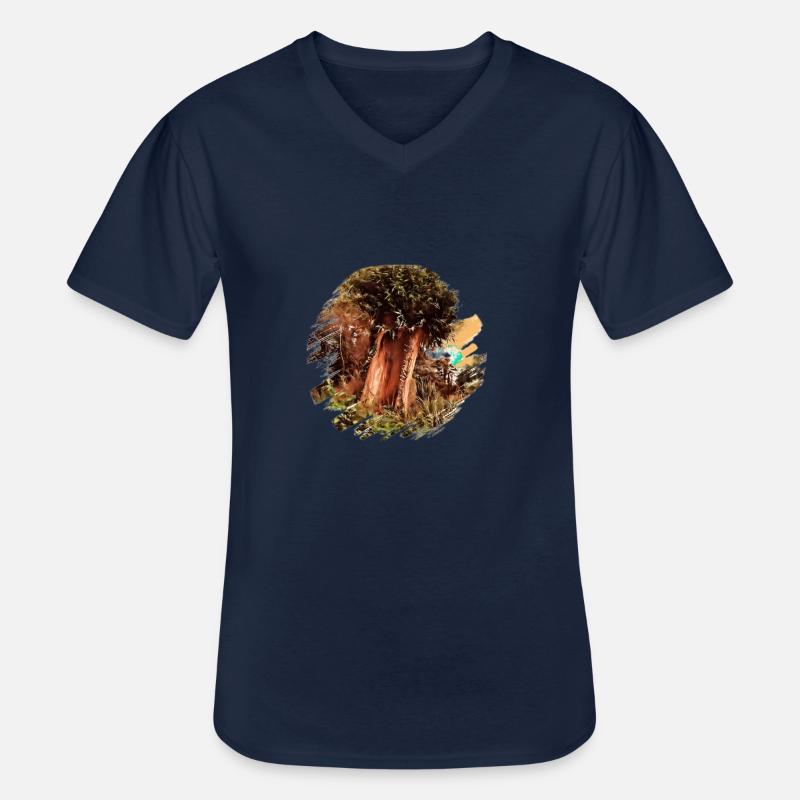 Alter Baum - Männer-T-Shirt mit V-Ausschnitt - Navy
