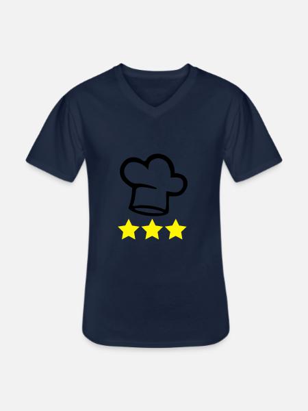 Chef's hat cook 3 stars - Men's V-Neck T-Shirt - navy