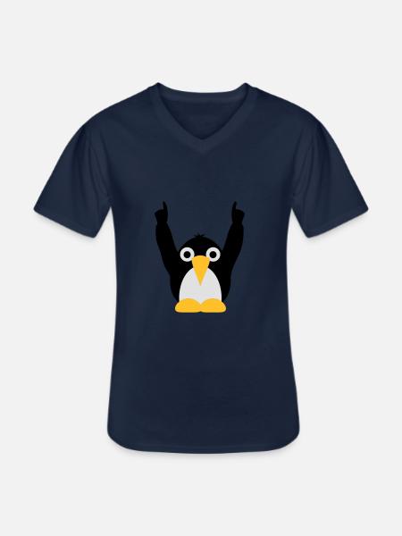 party_pinguine_f3 - Men's V-Neck T-Shirt - navy