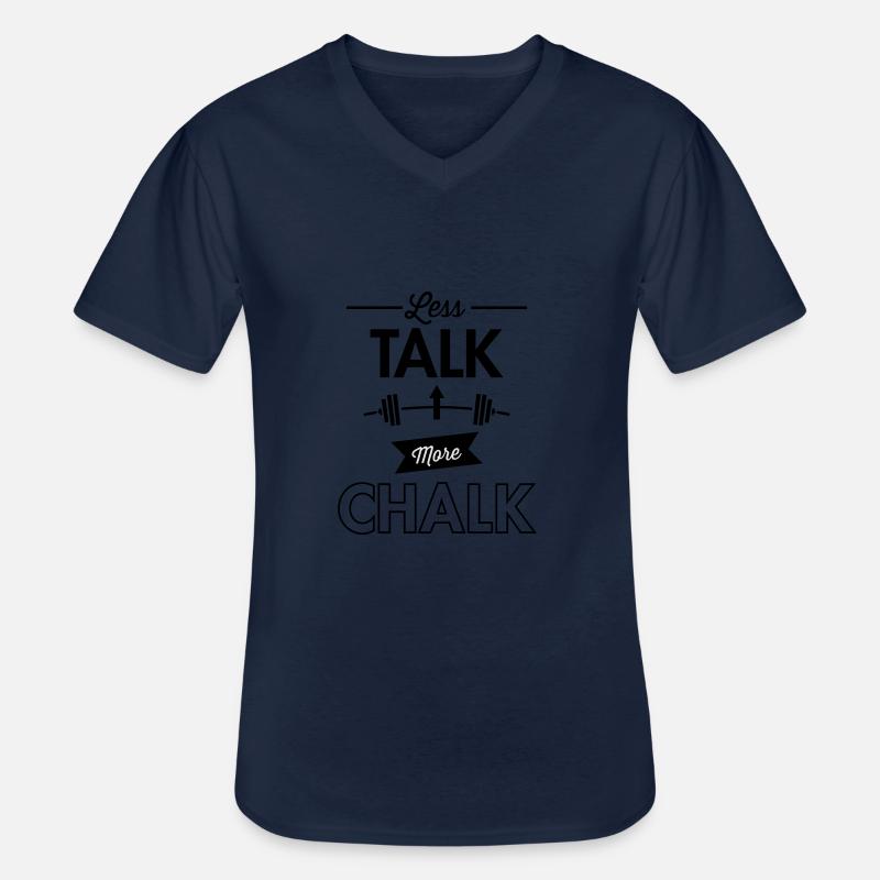 Less Talk More Chalk - Männer-T-Shirt mit V-Ausschnitt - Navy