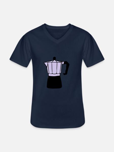 Kaffee - Männer-T-Shirt mit V-Ausschnitt - Navy