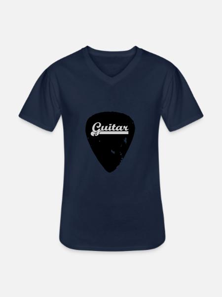 guitar - Männer-T-Shirt mit V-Ausschnitt - Navy