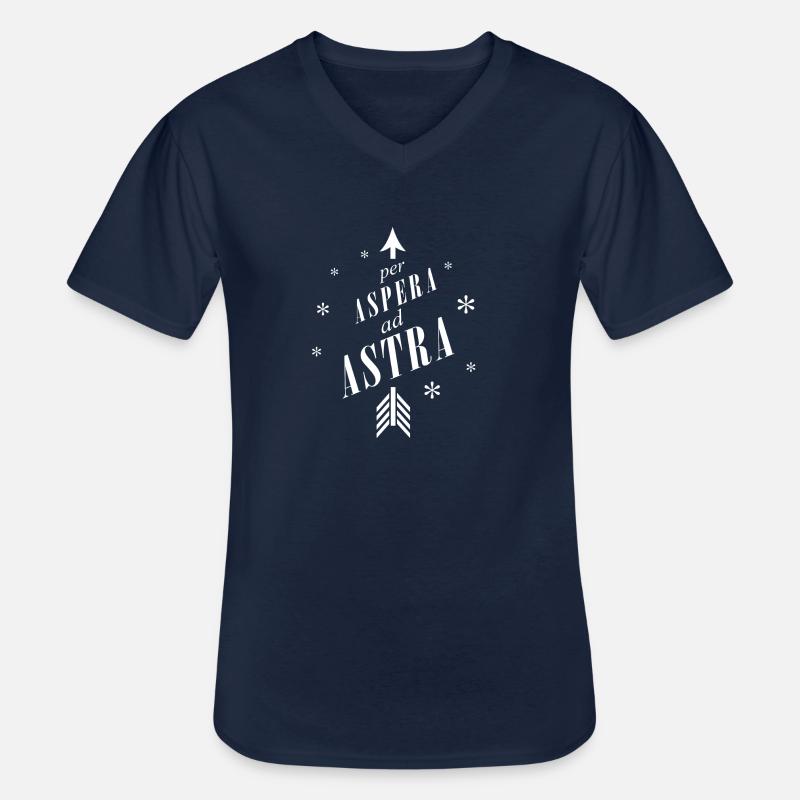 Für aspera ad astra - Männer-T-Shirt mit V-Ausschnitt - Navy
