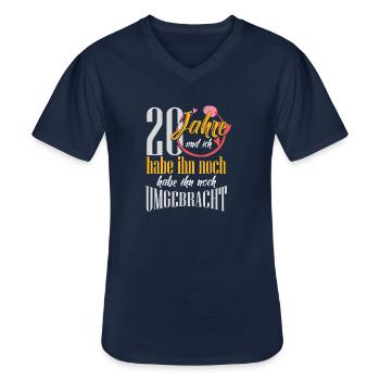 20 Jahre Verheiratet Porzellanhochzeit Geschenk - Männer-T-Shirt mit V-Ausschnitt - Navy - Vorne - AI Model Male 178 dark (178cm)