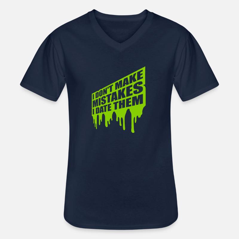 Date Mistakes Zitat Logo - Männer-T-Shirt mit V-Ausschnitt - Navy