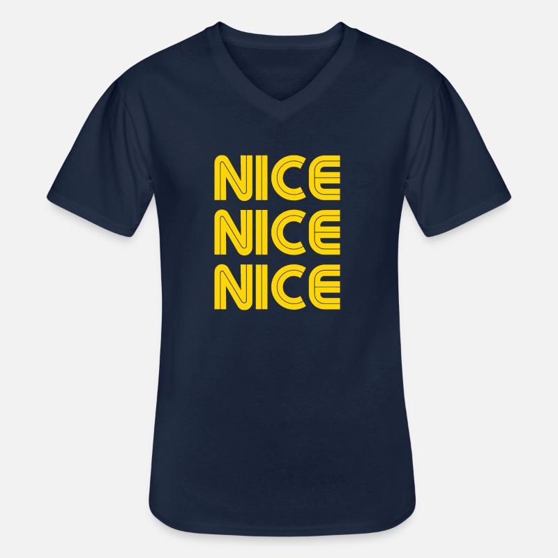 Nice Nice Nice - Männer-T-Shirt mit V-Ausschnitt - Navy