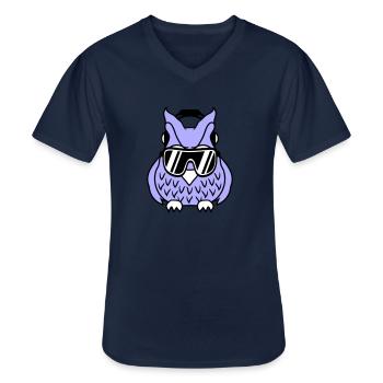 Coole Süße DJ Eule Party Club Musik Eulen Vogel - Männer-T-Shirt mit V-Ausschnitt - Navy - Vorne - AI Model Male 178 dark (178cm)