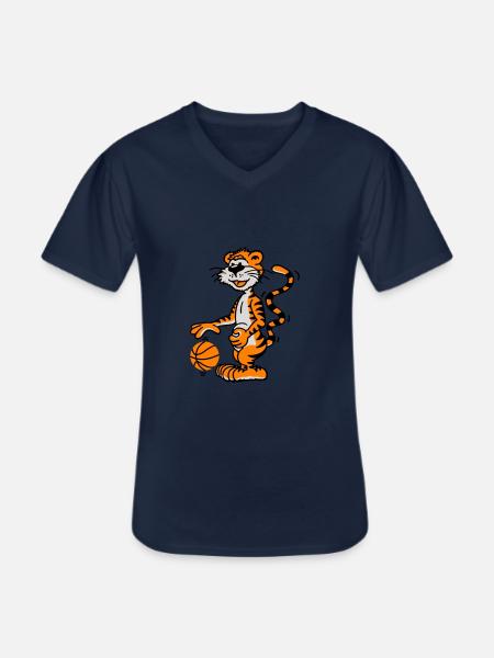 Basketballtiger - Männer-T-Shirt mit V-Ausschnitt - Navy