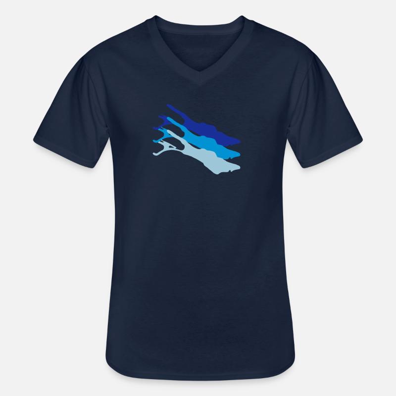 Triple Bodensee - Männer-T-Shirt mit V-Ausschnitt - Navy