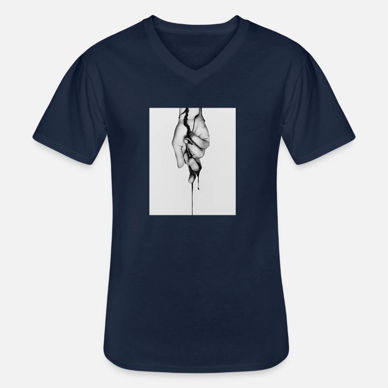 Die Hand des Lebens - Männer-T-Shirt mit V-Ausschnitt - Navy